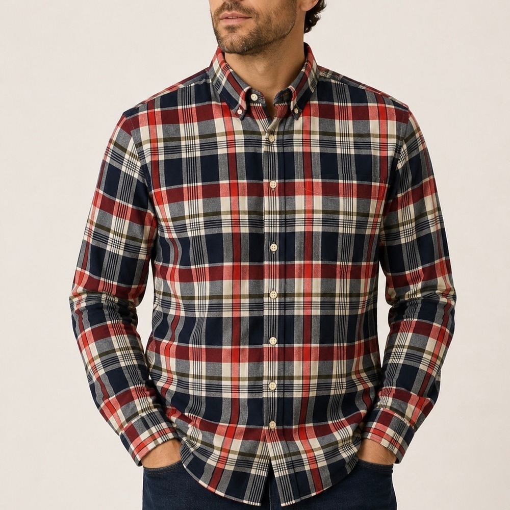 Mens American Eagle Outfitters Seriously Soft Classic Fit Plaid Shirt preppy